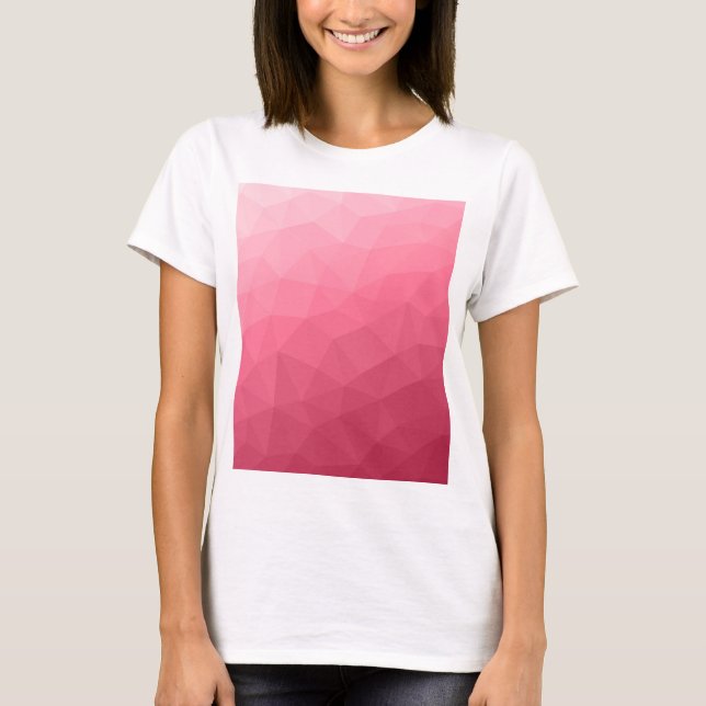 Rosapink ljus Gradient Geometriskt nätmönster T Shirt (Framsida)