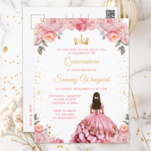 Rosapink prinsessa Quinceañera blommig