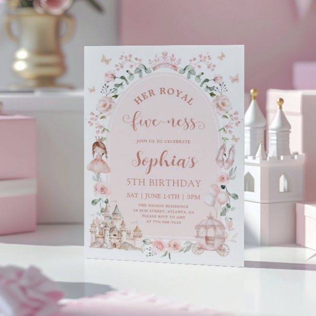 Rosaprinsessans Sagolika 5-årsfirande Inbjudningar (Skapare uppladdad)