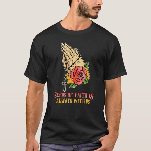 Rosarfrön är alltid hos oss Prayer Flo T Shirt (Framsida)