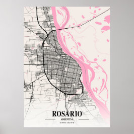 Rosario - Argentina Neapolitan City Karta Poster