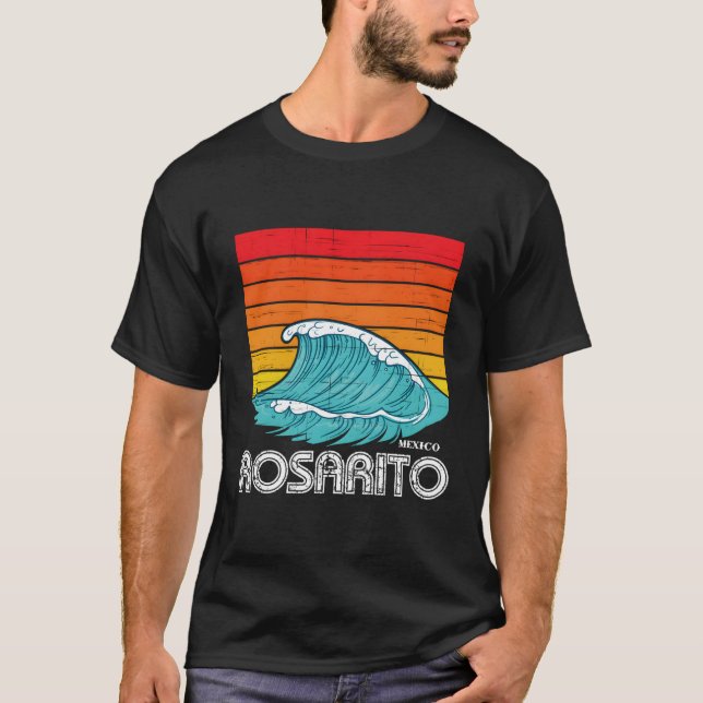 Rosarito Surfa Resa Nordbaja Mexiko T Shirt (Framsida)