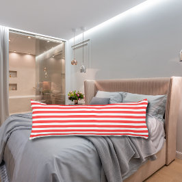 Rosaröd och vit enkel horisontell randig kroppskudde