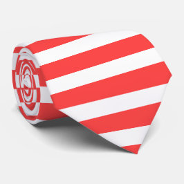 Rosaröd och vit enkel horisontell randig slips