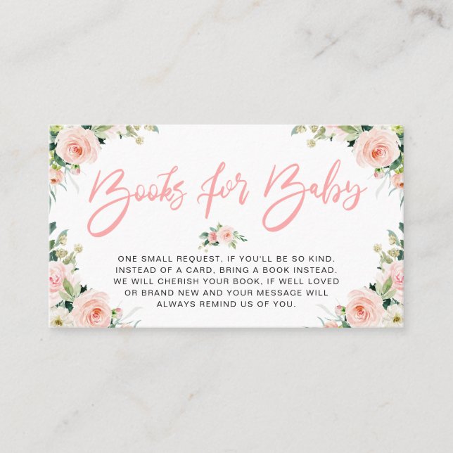 rosarodnaden blommar blom- bokar för bebiskort visitkort (Framsida)