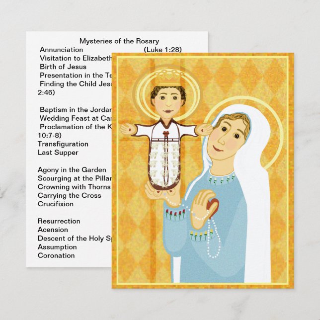 Rosary Flat Card (Fram/baksida)