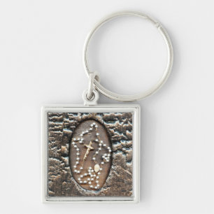 Rosary Fyrkantig Silverfärgad Nyckelring