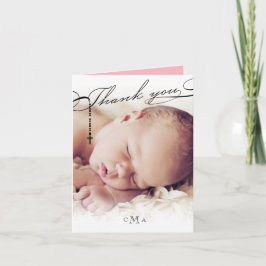 Rosary Kor Monogram Scripted Photo Religiösa Tack Kort