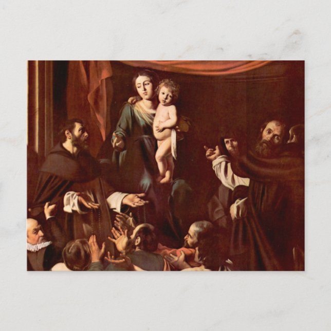 Rosary Madonna av Caravaggio Vykort (Framsida)