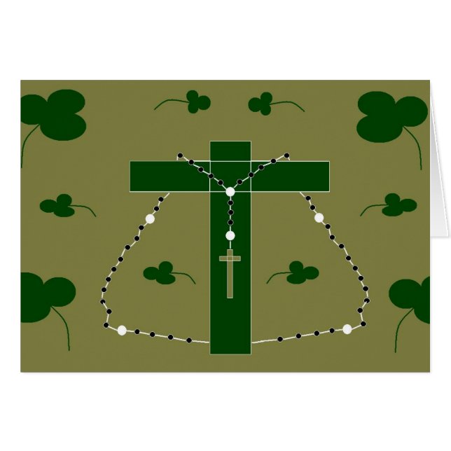 Rosary och Klöver Hälsningskort (Framsidan Horizontal)