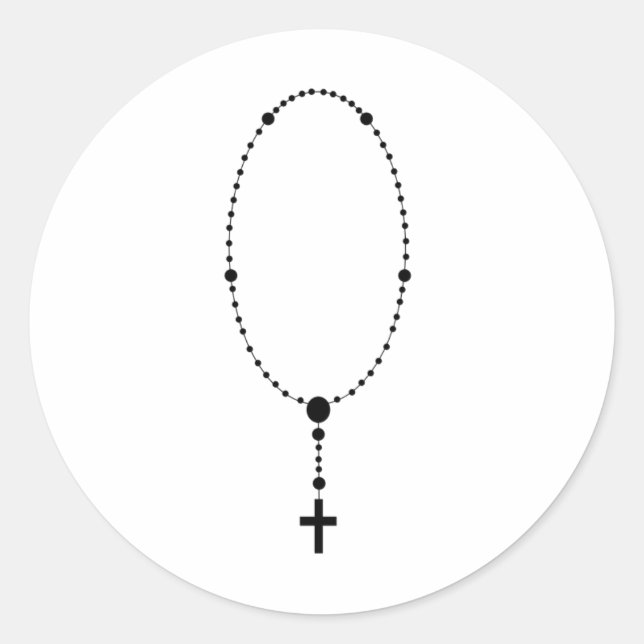 Rosary pärlor runt klistermärke (Framsida)