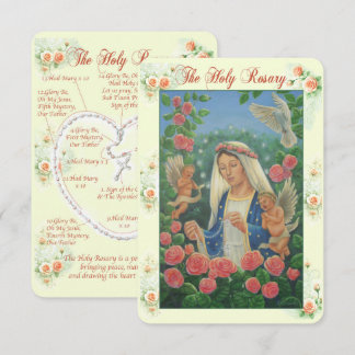 Rosary Prayer Card Inbjudningar