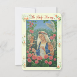 Rosary Prayer Card med min originalteckning Inbjudningar