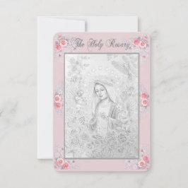 Rosary Prayer Card with my Original Drawing  Inbjudningar