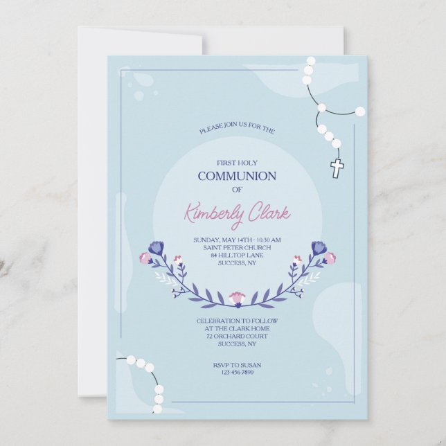 Rosary Religiösa-inbjudan Inbjudningar (Framsida)