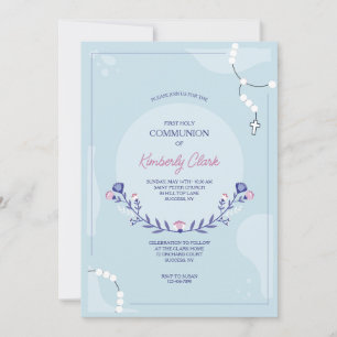 Rosary Religiösa-inbjudan Inbjudningar