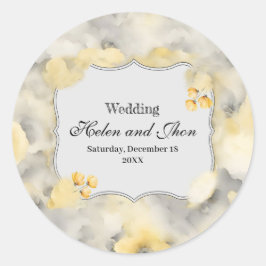 Rosas amarillas runt klistermärke