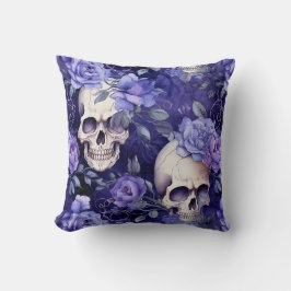 Rosas violetas con calaveras kudde