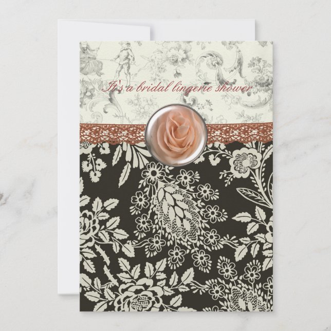 Rosasnöreinbjudningskort för möhippan inbjudningar (Framsida)