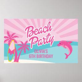 Rosastrand Födelsedagsaffisch Poster