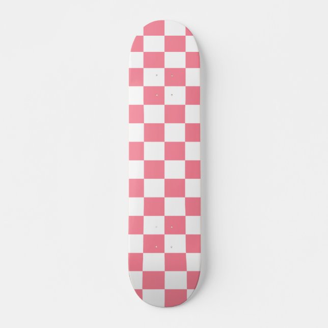 Rosasvart & rutigt Skateboarddäck för vit Mini Skateboard Bräda 18,5 Cm (Framsida)