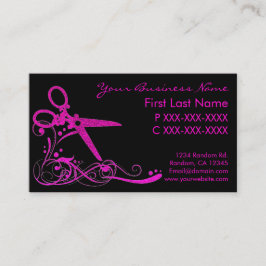 Rosasvartglitter virvlar runt hårsnittvisitkortar visitkort