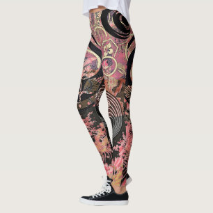 Rosavapensköldar i storm leggings