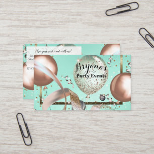 Rosballonger Mint Turkos Bröllopsplanerare Visitkort