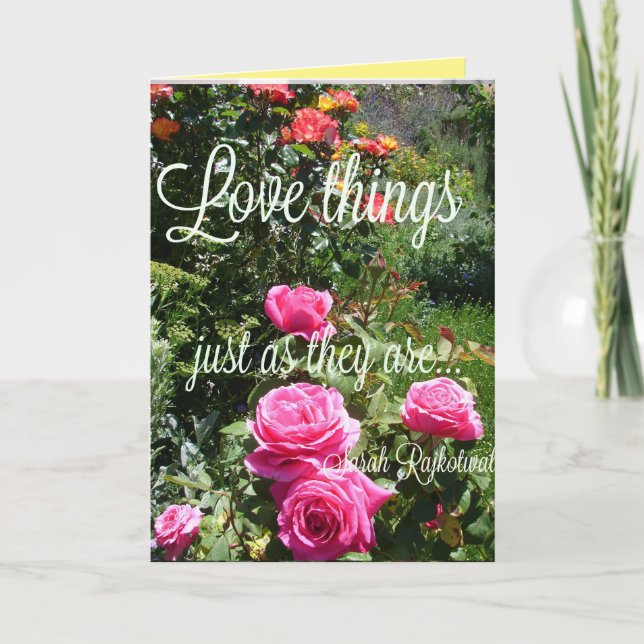 Rosblommor Kärleksting är som de är Citat Kort (Framsida)