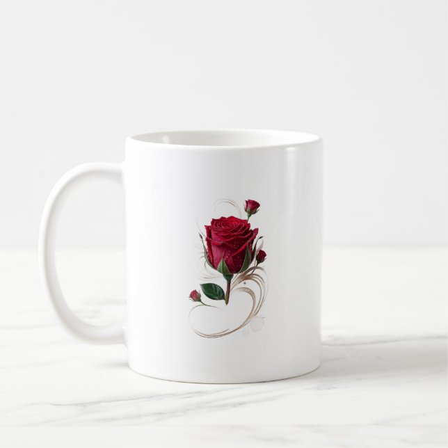 Rosblommugge Kaffemugg (Vänster)