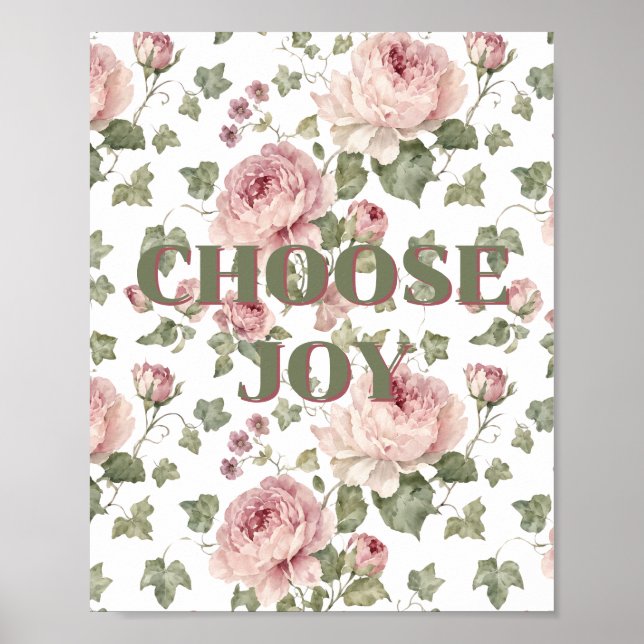 Rosblomsdesign, Välj Glädje Affisch  (Framsidan)