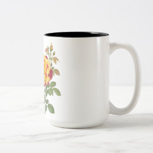 ROSBLOMSMÖNSTER Två-Tonad MUGG