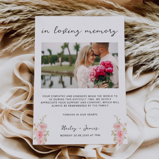 Rosbröllop Minnestavla Mall (Rose Wedding In Loving Memory Sign Template)