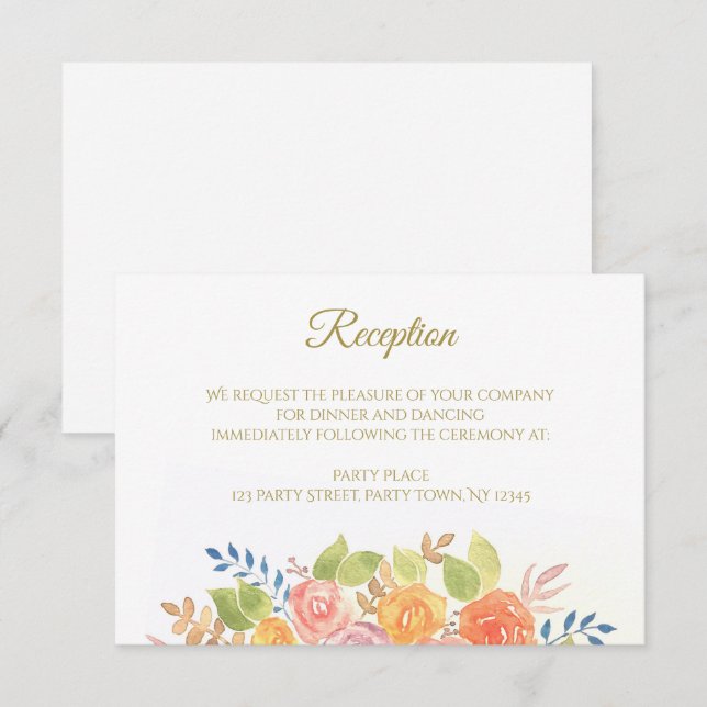 Rosbukett mottagarkort inbjudningar (Fram/baksida)