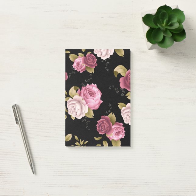 Rosbuketter 3 post-it block (Kontor)