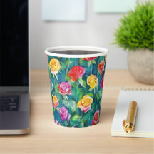 Rosbuskar blommande akvarellmönster