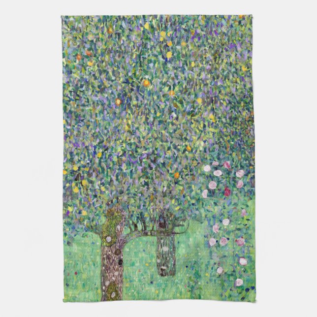 Rosbuskar under Träd, Gustav Klimt Kökshandduk (Vertikal)
