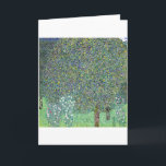 Rosbuskar under Träd, Gustav Klimt Kort<br><div class="desc">Gustav Klimt (14 juli, 1862 - 6 februari 1918) var en österrikisk symbolmålare och en av de mest framstående medlemmarna i Wien Secession-rörelsen. Klimt noteras för målningar, murar, skisser och andra föremål d'art. Förutom hans verk, som innefattar anklagelser och porträtt, målade han upp landskap. Klimt var bland konstnärer från Wienutträdet...</div>