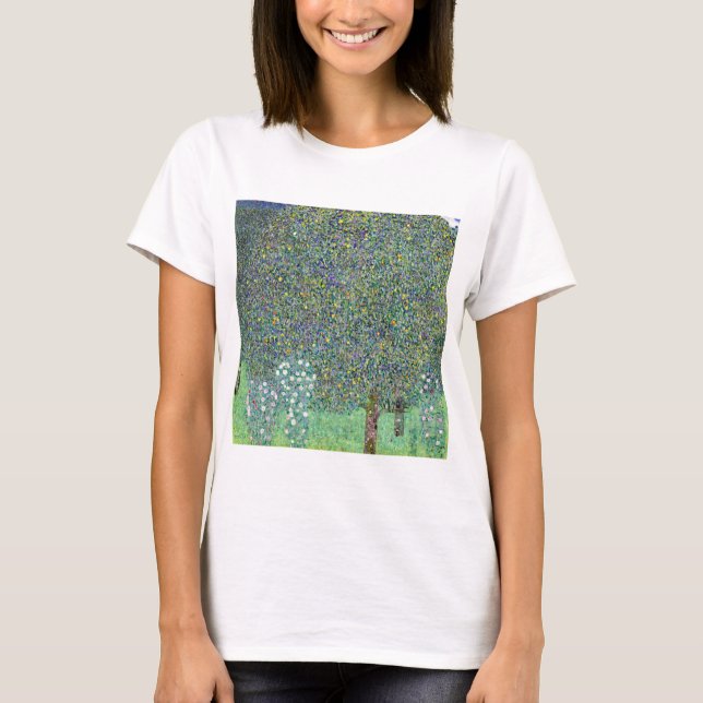 Rosbuskar under Träd, Gustav Klimt T Shirt (Framsida)