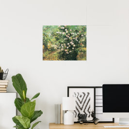 Rosbuske i blomning av Vincent van Gogh Poster