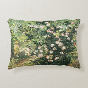 Rosbuske i blomning av Vincent van Gogh Prydnadskudde