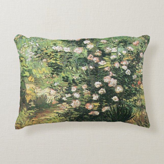 Rosbuske i blomning av Vincent van Gogh Prydnadskudde (Framsidan)