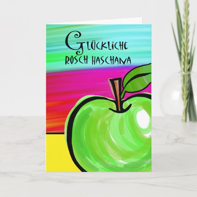 Rosch Haschana, Rosh Hashanah Card på tyska Helgkort (Framsida)