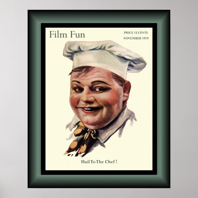 Roscoe Arbuckle "The Cook" American Comedy 1919 Poster (Framsidan)