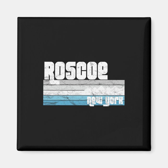 Roscoe New York Ny Retro Vacation Skiing Hiking Sn Magnet (Framsidan)