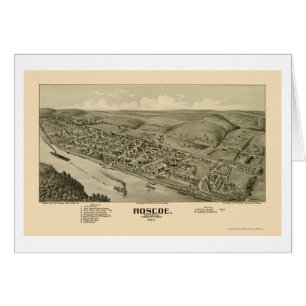 Roscoe panorama- karta för PA - 1902 Hälsningskort