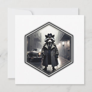 Roscoe Raccoon Privatdetektiv Inbjudningar