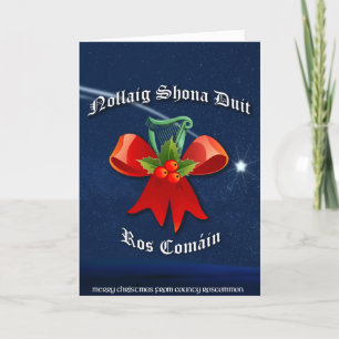 Roscommon Irish julcard - Nollaig Shona Duit Helgkort