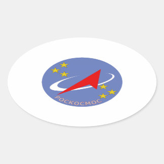 Roscosmos Flight Logotyp Round Ovalt Klistermärke