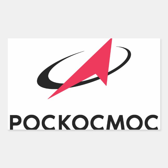 Roscosmos Logotyp Rektangulärt Klistermärke (Framsida)